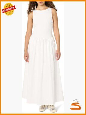 Mixed Fabric Midi Tank Dress - Plus Size Cotton Blend
